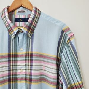 Ralph Lauren Authentic Indian Madras Long Sleeve Button Down Shirt XXL